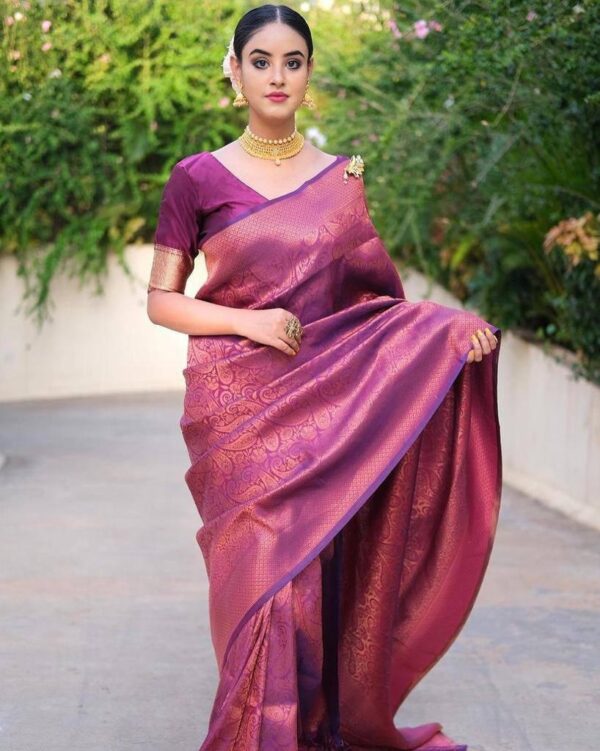 Designer Banarasi Purple Saree