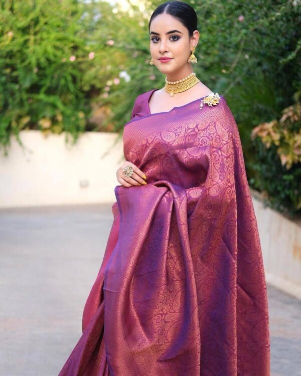 Designer Banarasi Purple Saree