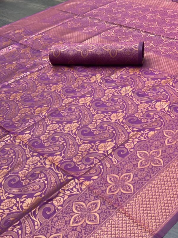 Designer Banarasi Purple Saree