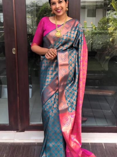 Bollywood Stylish Sky Blue Saree