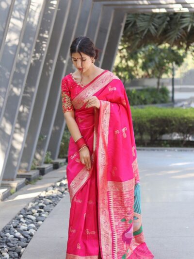 Luxurious Wedding Pink Saree