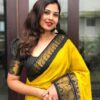 Black Border Banarasi Yellow Saree