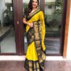 Black Border Banarasi Yellow Saree
