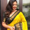 Black Border Banarasi Yellow Saree