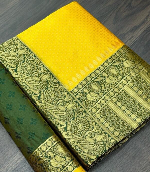 Bollywood Stylish Silk Yellow Saree