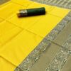 Bollywood Stylish Silk Yellow Saree