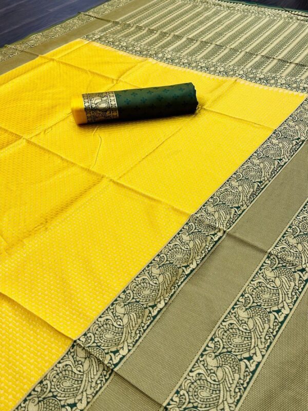 Bollywood Stylish Silk Yellow Saree