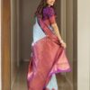 Bollywood Fancy Silk Sky Blue Saree
