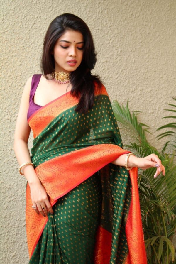 Traditional Banarasi Green Saree