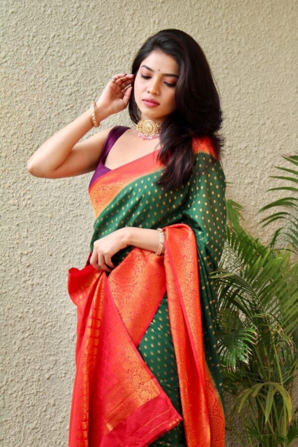 Traditional Banarasi Green Saree