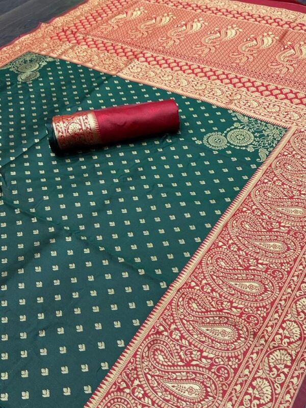 Traditional Banarasi Green Saree