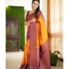 Traditional Wedding Function Orange Saree