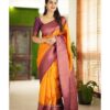 Traditional Wedding Function Orange Saree