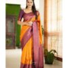 Traditional Wedding Function Orange Saree