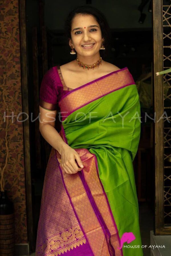 Formal Green Saree with Designer Border