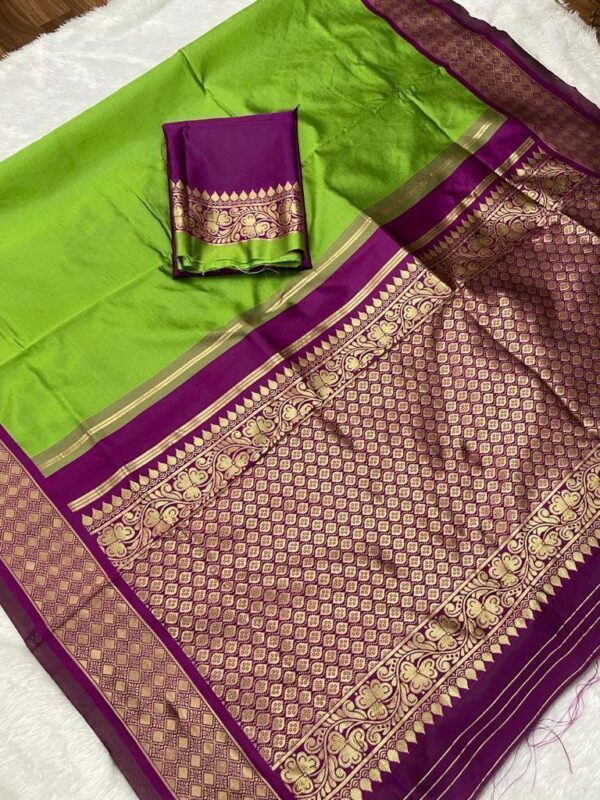 Formal Green Saree with Designer Border