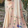 Designer Silk Wedding White Saree