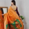 Stylish Wedding Orange Saree