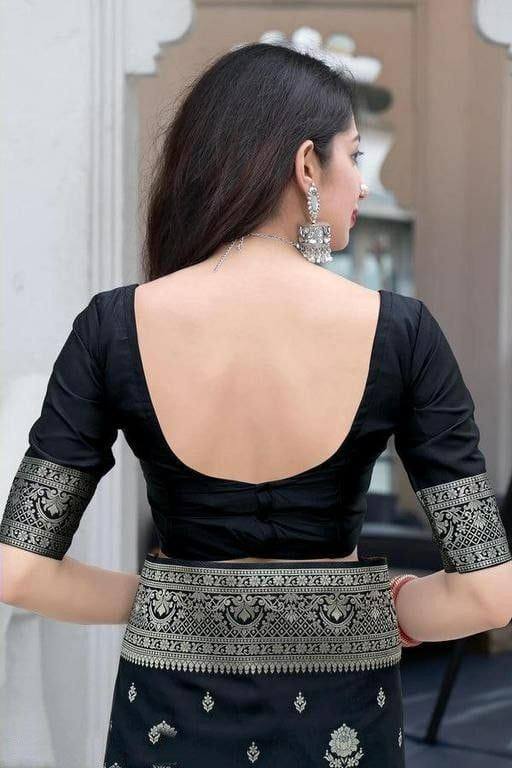 Wedding Party Silk Black Saree