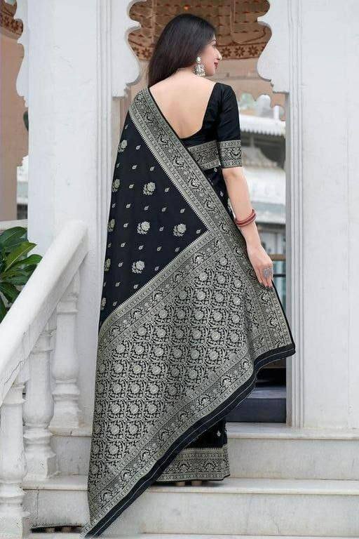Wedding Party Silk Black Saree
