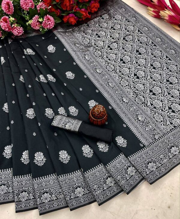 Wedding Party Silk Black Saree