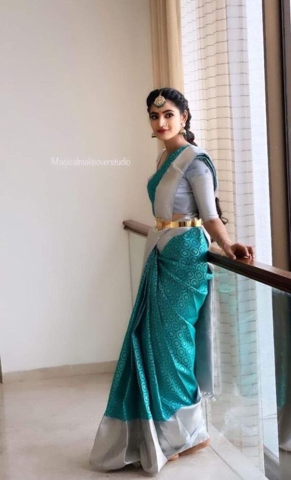 Wedding Party Sky Blue Saree