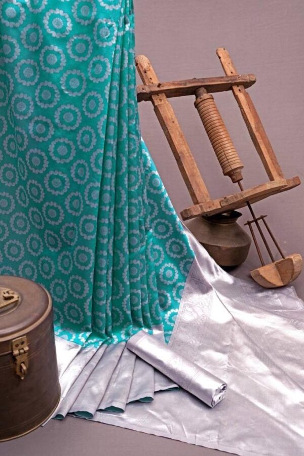 Wedding Party Sky Blue Saree