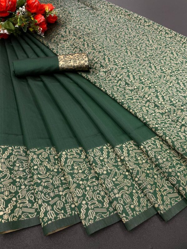 Wedding Silk Border Green Saree