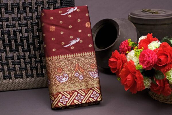 Traditional Wear Silk Maroon Saree