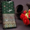 Traditional Parrot Design Green Saree
