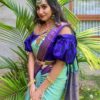 Stylish Sky Blue Saree with Blue Border