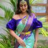 Stylish Sky Blue Saree with Blue Border