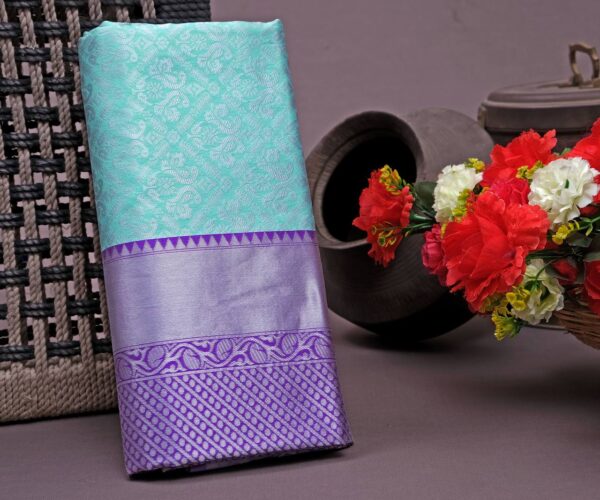 Stylish Sky Blue Saree with Blue Border