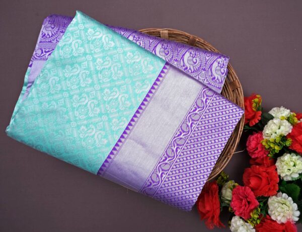 Stylish Sky Blue Saree with Blue Border