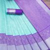 Stylish Sky Blue Saree with Blue Border