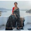 Designer Banarasi Green Saree