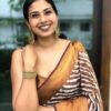 Weaving Maroon White Saree