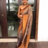 Weaving Maroon White Saree