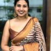Weaving Maroon White Saree