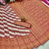 Weaving Maroon White Saree