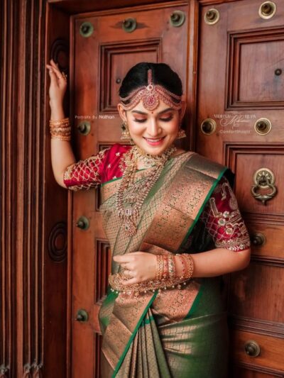 Bridal Banarasi Green Saree