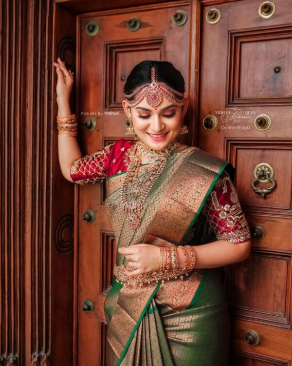 Bridal Banarasi Green Saree