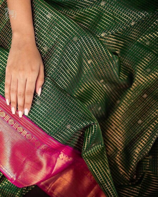 Traditional Weaving Green Saree