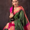 Traditional Weaving Green Saree