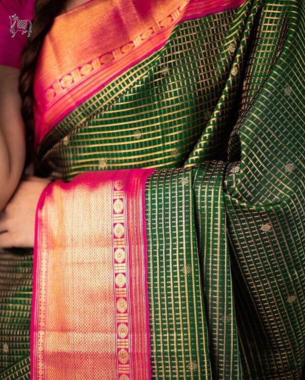 Traditional Weaving Green Saree