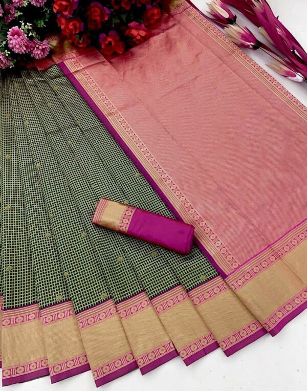 Traditional Weaving Green Saree