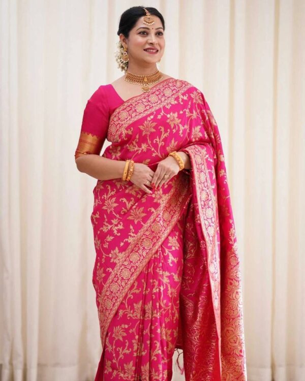 Designer Wedding Silk Pink Saree