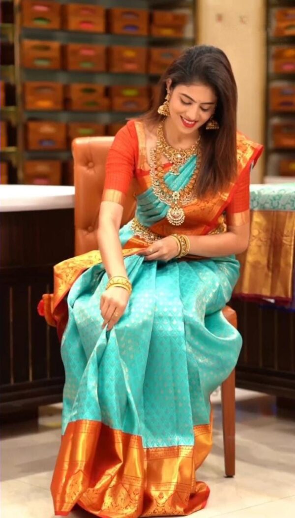 Bollywood Party Silk Sky Blue Saree