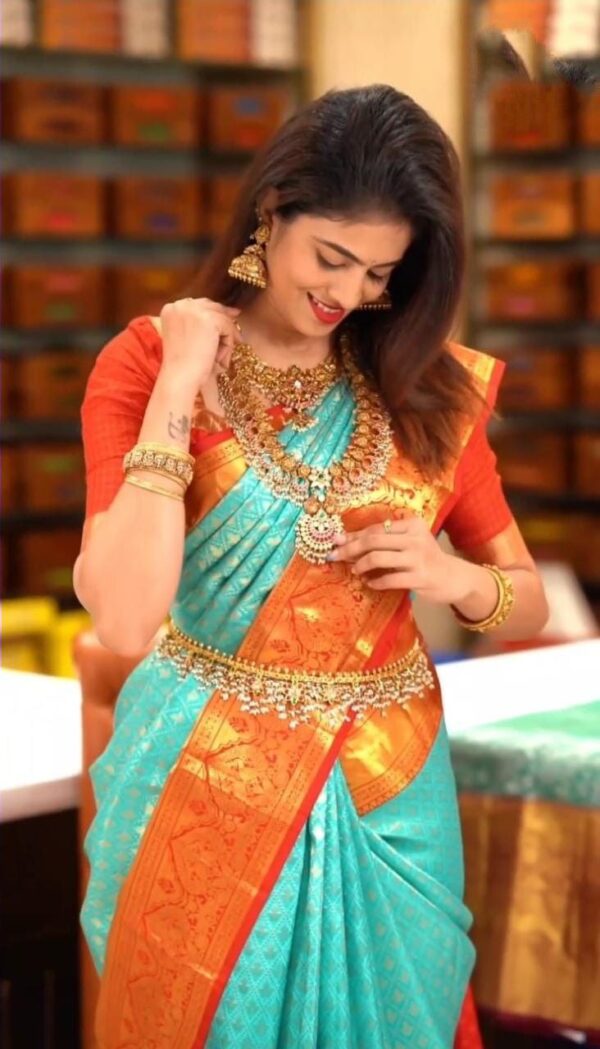 Bollywood Party Silk Sky Blue Saree