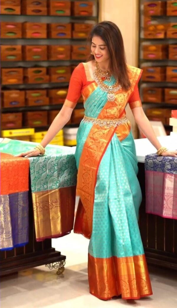 Bollywood Party Silk Sky Blue Saree